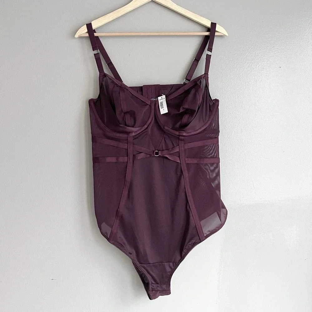 Torrid Satin And Lace Bodysuit Mesh Underwire Cups‎ Size 2X NWT
